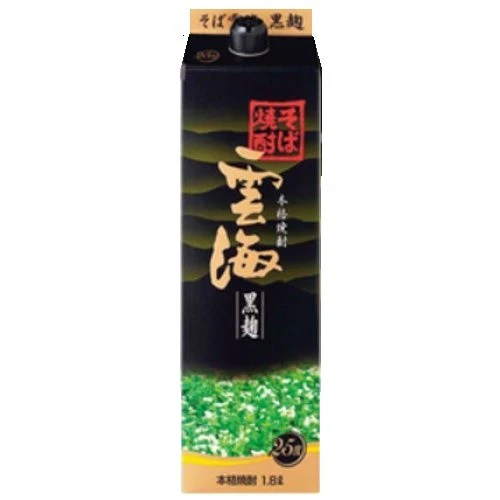 【送料無料】【2ケース販売】雲海酒造 雲海 そば 黒麹 25度 パック 1800ml 1.8L×12本