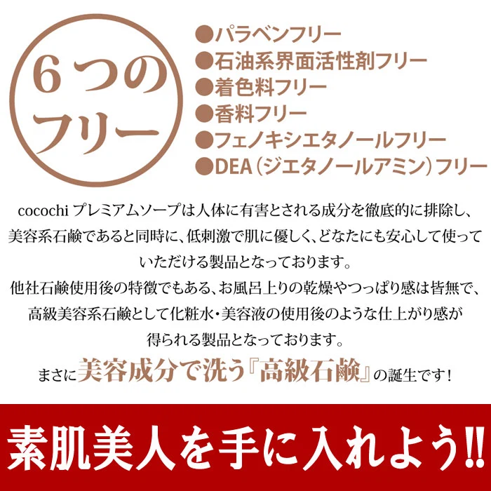超高級石鹸 プレミアムソープ 100g ／ プラセンタエキス、ヒアルロン酸、コラーゲン、核酸、フルボ酸、ホホバオイル配合◎一般的な石鹸より溶けにくく数倍長持ち 送料無料