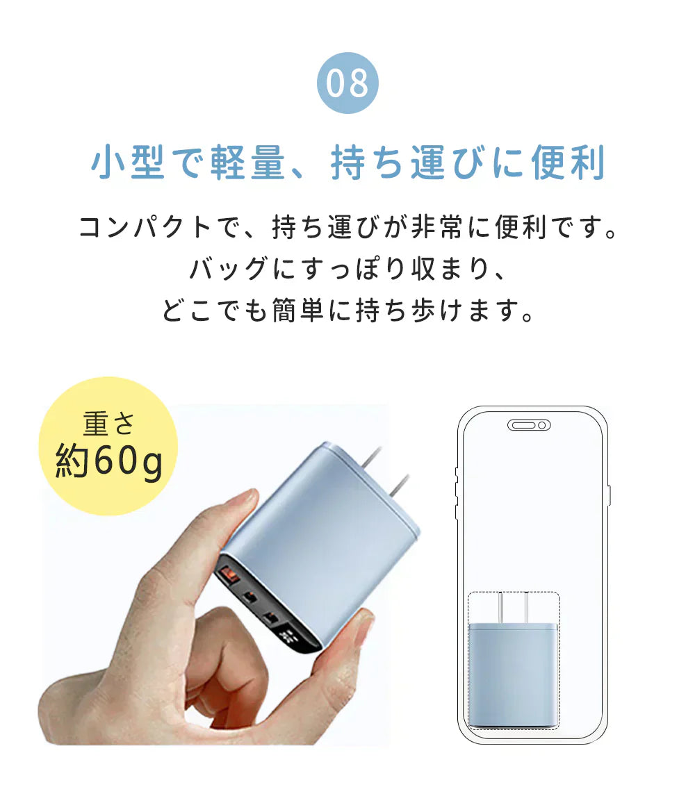 ★店長大暴走！爆安秒殺セール！★【3台同時充電！】＼グレージュ 1個／30W 急速充電器 iphone充電器 3ポート 充電器 USB 充電器 スマホ充電器 Android充電器 携帯充電器 コンパクト iPad 充電器 PSE認証 Type-C充電器 超急速充電