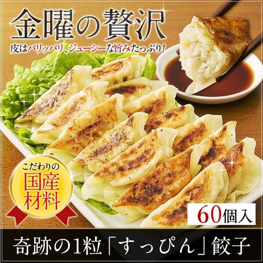 奇跡の一粒すっぴん餃子60個　味付き冷凍餃子 小分け対応