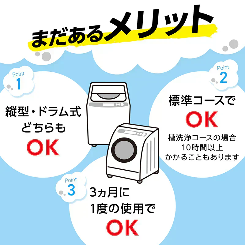 3袋セット　激落ちくん泡立つ洗濯槽クリーナー　（メール便）