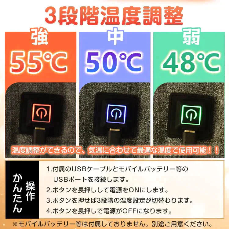 【送料無料】シートヒーター 椅子 パネルヒーター デスク 座席 シート 腰面 USB 給電 電気 電熱 車 カーシート ny568