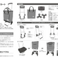 ［BAGING バギング］5段階調整可能 階段も引いて上がれる 保温保冷 ショッピングキャリー 6輪静音キャスター 折りたたみ 買い物カート 909 (ブラックフラワー)