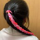 (ピンク02)ヘアアクセサリー エクステ ロング編み込みウィッグ 子供 キッズ ジュニア ダンス ウィッグ つけ毛 カラフル 毛束 ダンサー髪型