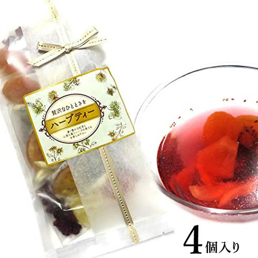 【4個入り】ドライフルーツ ハーブティー 紅茶 フルーツティー プチギフト 手土産 お土産 贈り物 プレゼント ハイビスカスティー ローズヒップ かわいい お洒落 ティーバッグ