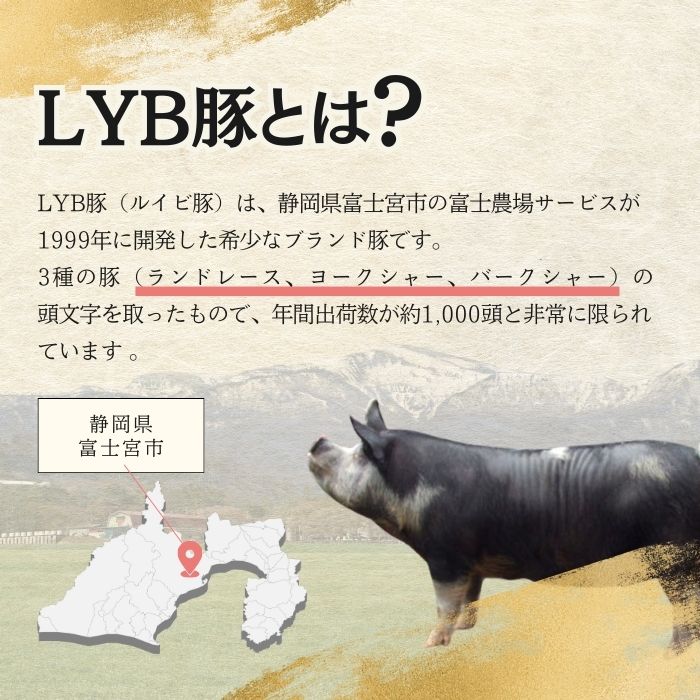 LYB豚 / ルイビ豚 ロースステーキ 200g×3枚（富士山麓産高級ブランド豚）