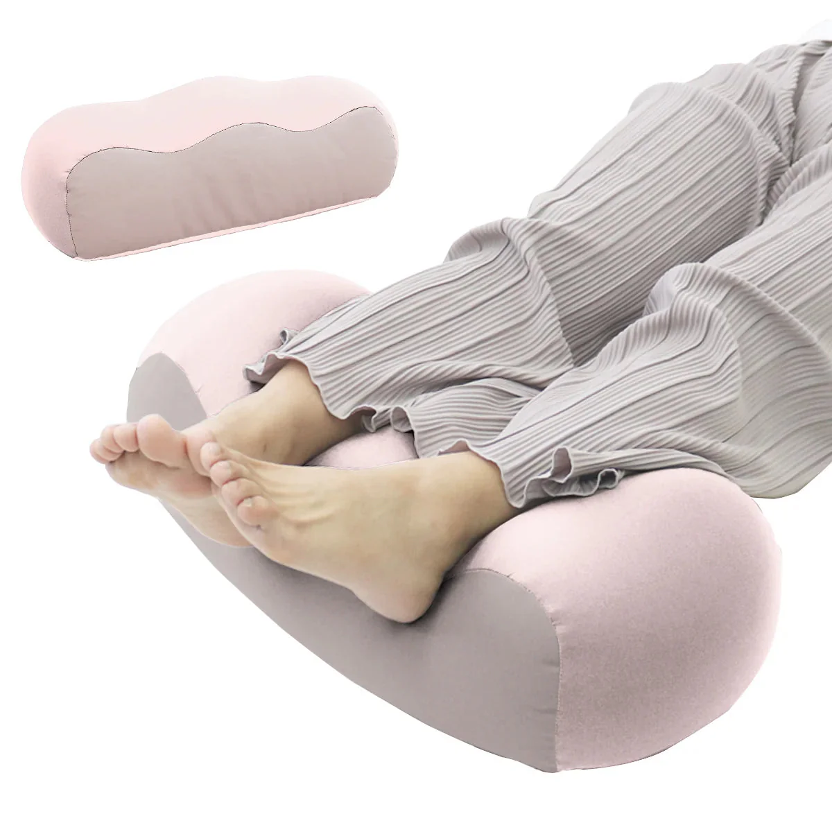＼数量限定色／【ピンクベージュ×グレージュ】足枕 足用枕 足用まくら クッション 足上げ 枕 まくら 女性 男性 足 を 上げる あしまくら おすすめ 癒やし グッズ 健康 リラックス クッション ビーズ ビーズクッション 足置き枕 乗せ 寝るとき 快眠 安眠 腰痛 足の疲れ 健康 新生活