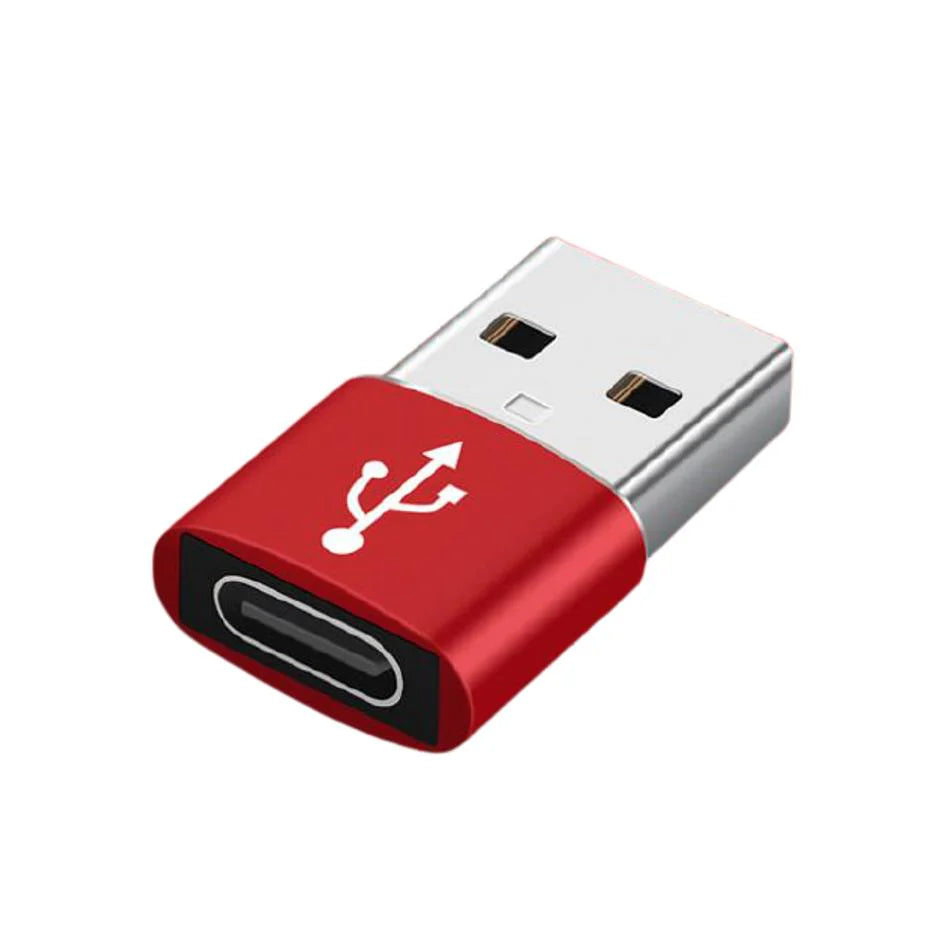 Type-C 赤 usb変換アダプター データ転送 充電でき 従来のUSB充電器でiPhone12/12mini/12Pro/12Pro Maxを充電するための転換コネクタ 3A コンパクト