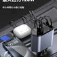 【移動中も電池切れの心配なし！】シガーソケット 延長 充電器 巻き取り リール式 4in1 車 USB Type-C Lightning 急速充電 4ポート カーチャージャー 4台同時に充電 iPhone 15 14 巻き取り式 12V車 24V車 Apple Android USBポート付 リールタイプ 後部座席 車載充電器 電圧計