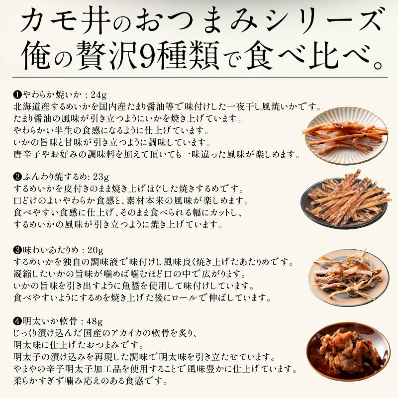 おつまみセット 9種 いか チーズ あたりめ 鶏はらみ 厳選 おつまみ 珍味 酒の肴 母の日 プレゼント ギフト  母の日思いの 健康 実用的 父の日 子供 孫 ※ポスト投函商品の発送は1～2週間前後になります
