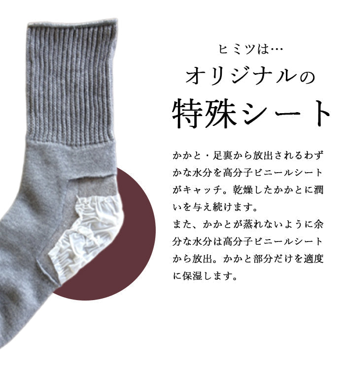 【グレー】カカトツルツルソックス 靴下 レディース かかと ツルツル 角質除去 角質 かかと 保湿 かかとケア かわいい おしゃれ 無地  冷え対策