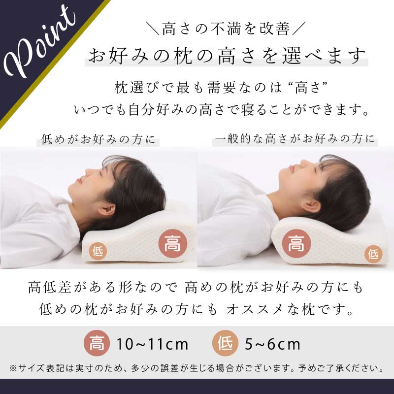 【オリジナルA　ネイビー　50×30cm】低反発枕 まくら 低い 肩こり 首こり ストレートネック 女性 男性 肩 首 痛み 横向き寝 低め 30×50 34×62 快眠枕 睡眠枕 頭痛 解消 頚椎安定型 いびき 防止 めまい マクラ 安眠 新生活 プレゼント