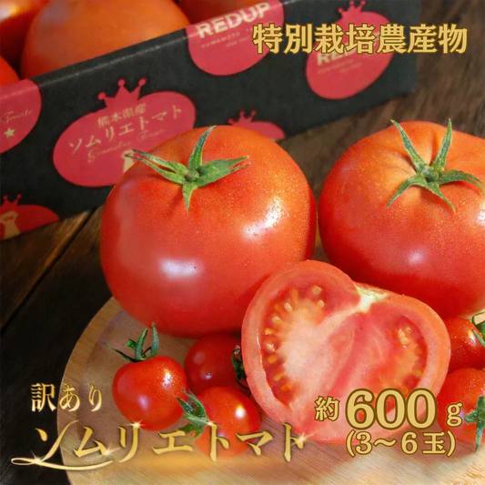 【予約】【5月31日までに順次発送】【特別栽培農産物】訳ありソムリエトマト　600g（最低400g以上保証）【カウシェファーム収穫対象商品】