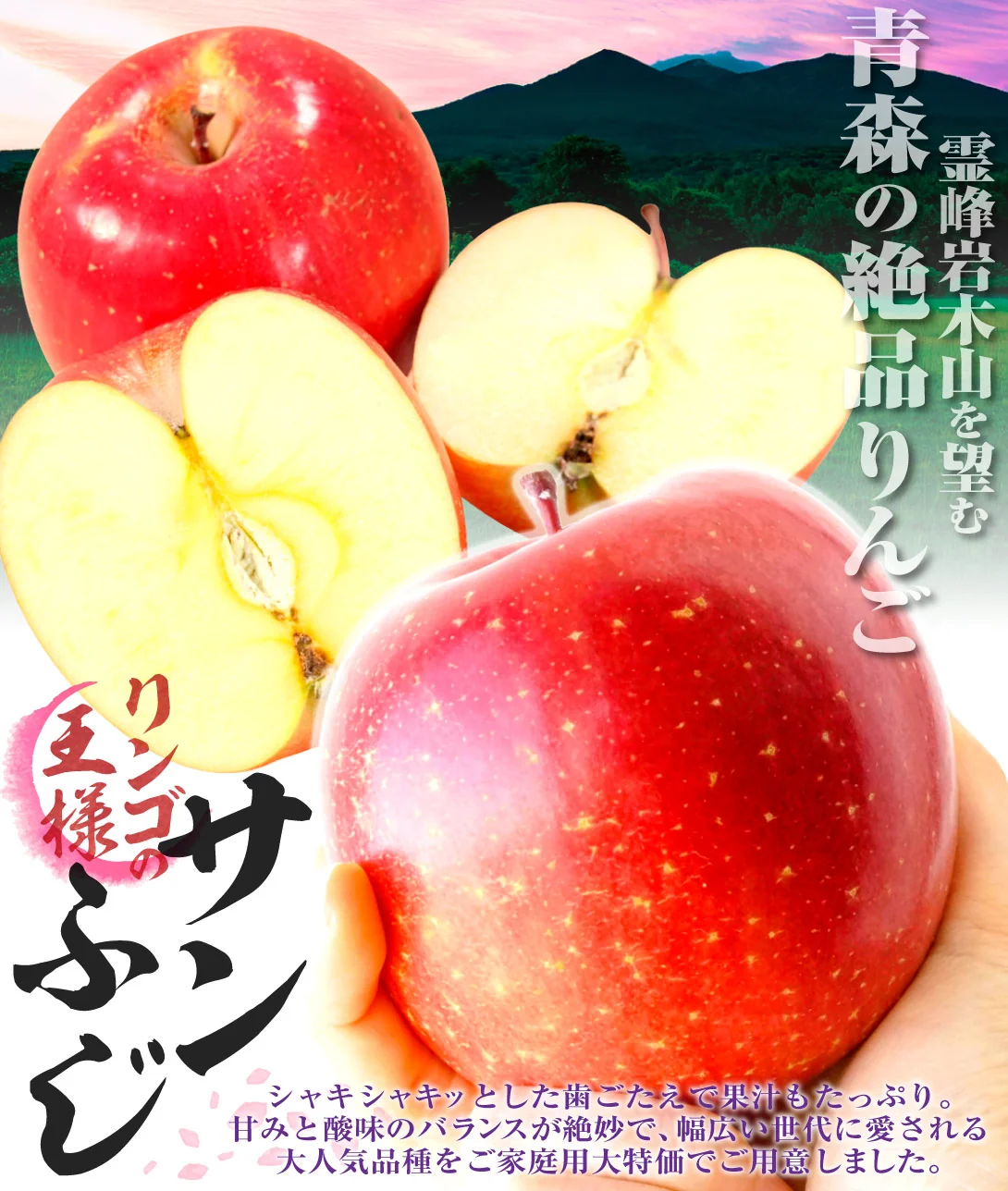 りんご 3kg ご家庭用 サンふじ 訳あり 青森産 常温便 送料無料 食品 【12月中旬より出荷予定】