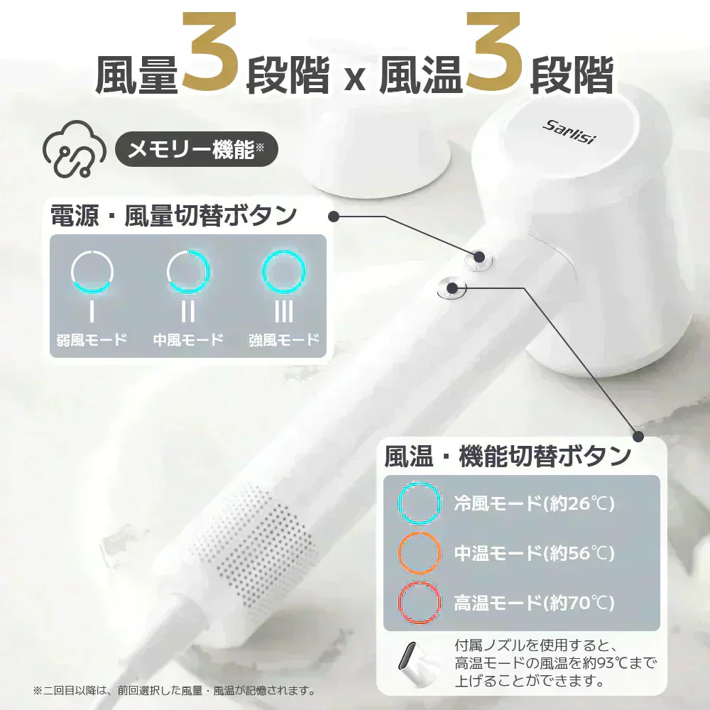 【在庫処分特価】ヘアドライヤー 大風量 ドライヤー 小型 速乾 イオンドライヤー 高機能 マイナスイオン 軽量 軽い マイナスイオンドライヤー ヘアケア おすすめ 人気 業務用 短時間 冷風 温風 大風速 静電気除去 低騒音 コンパクト プレゼント SAHK06