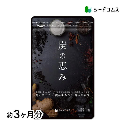 炭の恵み《約3ヶ月分》  炭 ダイエット サプリ サプリメント チャコールクレンズ  乳酸菌 炭サプリ オリゴ糖 炭クレンズ りんご線維 食物繊維 黒酢 もろみ 黒生姜 赤松炭【大容量】