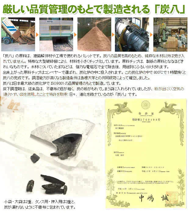 【即出荷】調湿木炭 炭八 スマート小袋 2個入