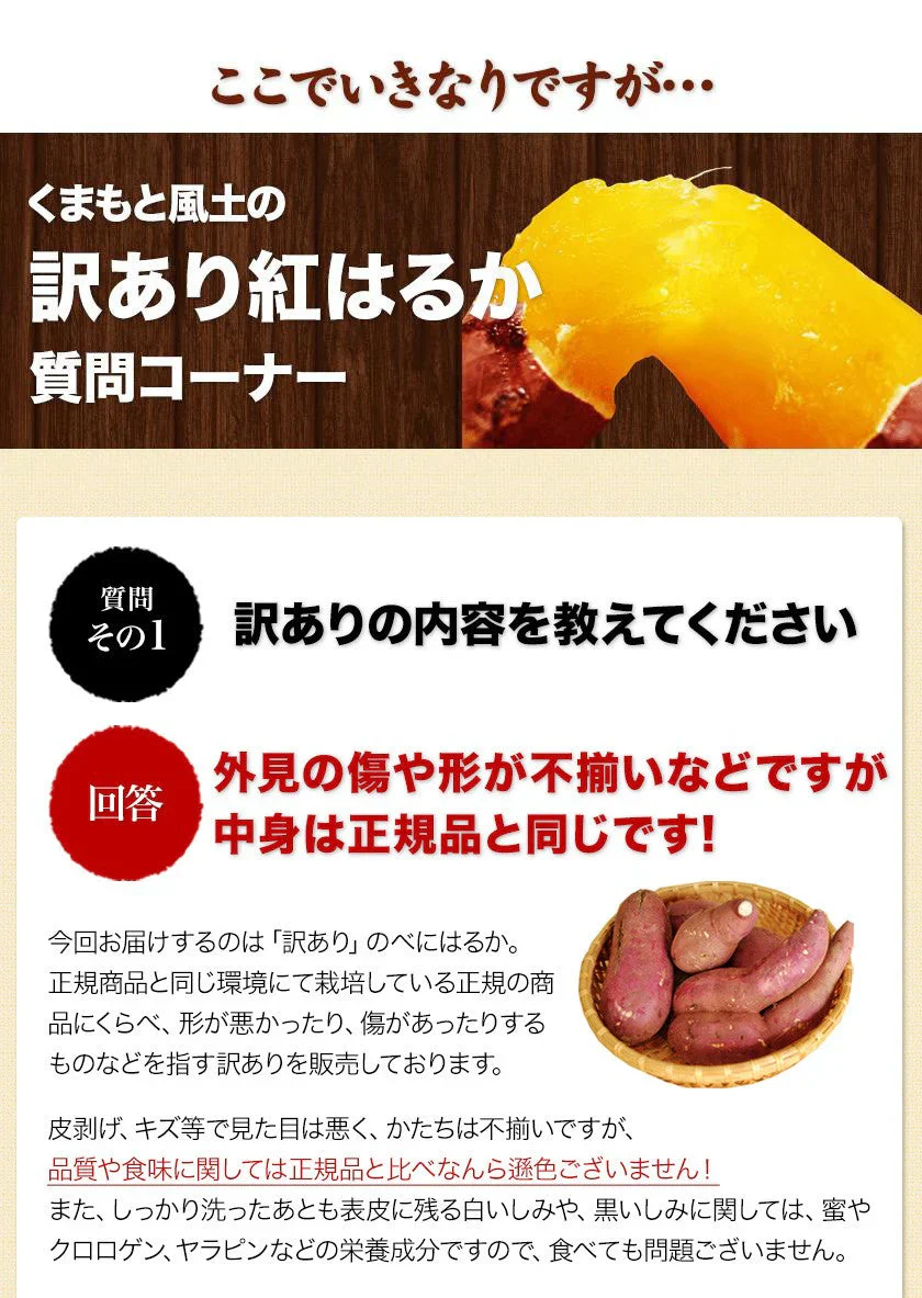 【熊本コレクション】さつまいも 熊本県産 訳あり 紅はるか べにはるか 3kg 送料無料 ※大中小サイズ混合(不選別 )  焼き芋 さつま芋 新鮮 土付き 薩摩芋《11月中旬〜12月中旬頃より発送予定》