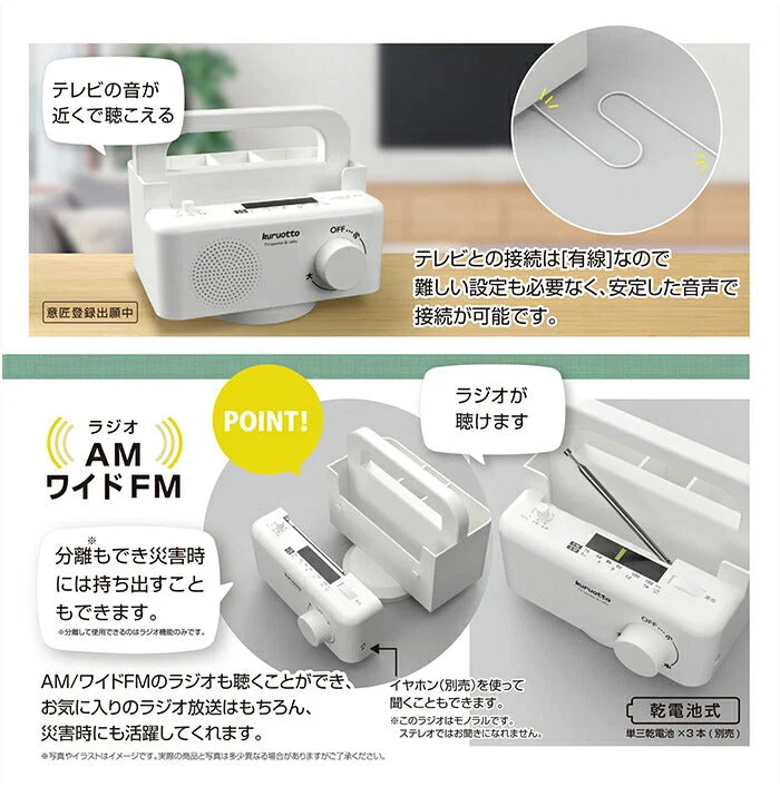 テレビの音が手元で聞こえるスピーカー リモコンラック テレビスピーカー 有線 5m 高齢者 シニア ラジオ FM/AM イヤホン対応 ギフト プレゼント 敬老の日