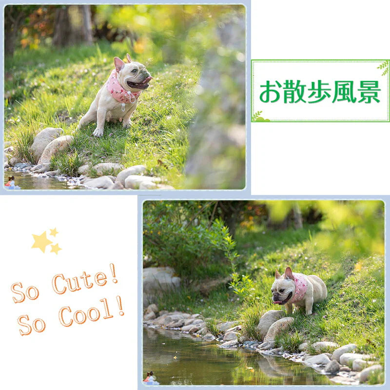 ペット 青チェック s 犬 猫 クールネック 保冷剤付き 夏 ひんやり 冷感 ネッククーラー バンダナ 暑い 熱中症 夏バテ 対策 冷却 首 冷やす サイズ調節可能 散歩 車 アウトドア