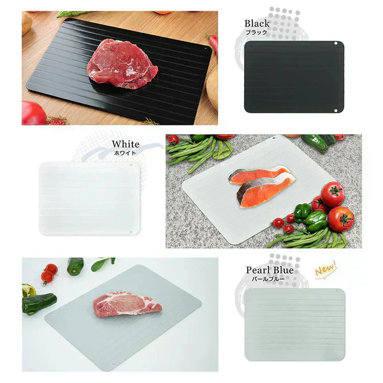 解凍プレート 「ブラックMサイズ」 急速解凍 解凍用プレート 解凍板 解凍 解凍皿 肉 魚 冷凍食品 エコ 時短 時間短縮 便利グッズ 超薄型 キッチン 家庭用