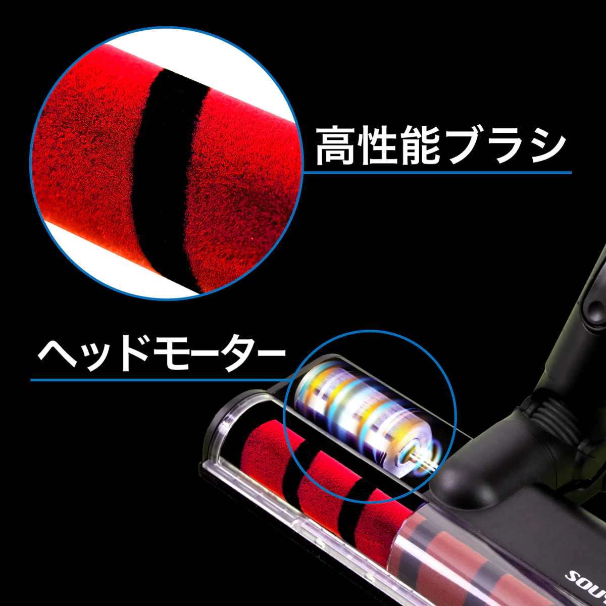 コードレス・サイクロンクリーナー レッド SY-105N-RD【エコ得】