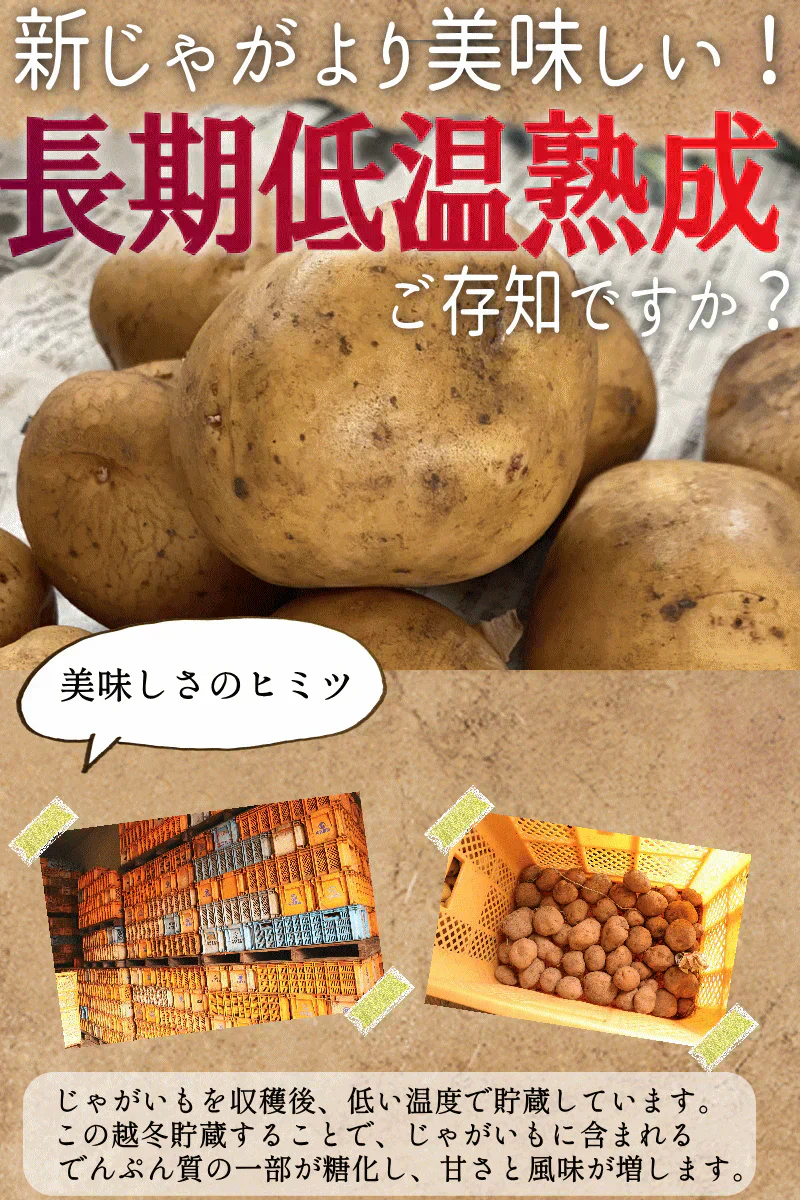 岩手県産　じゃがいも　5kg　無農薬栽培　品種MIX（きたあかり・男爵）