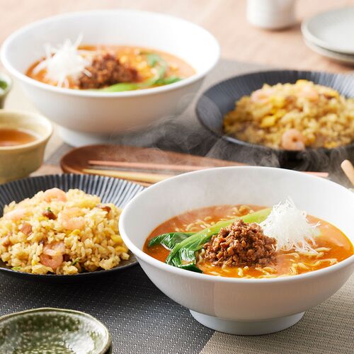 東京 「赤坂四川飯店」監修 担々麺&五目炒飯セット （担々麺セット×4、五目炒飯×8）