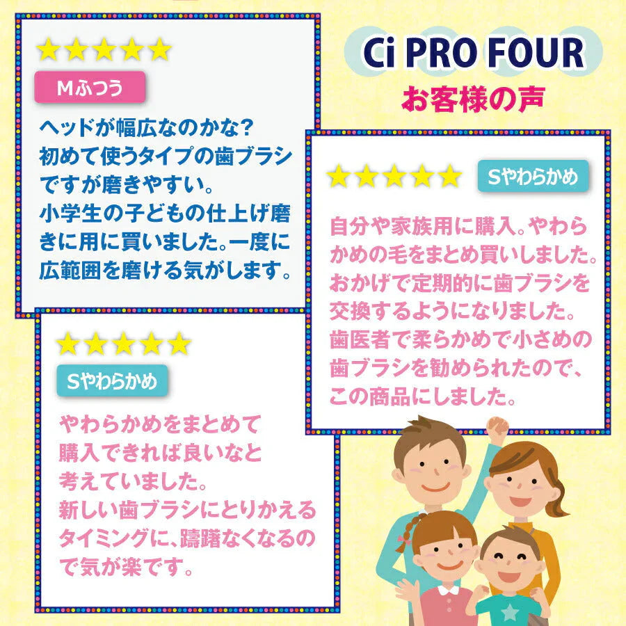 歯ブラシ 4列 Ci PRO FOUR S やわらかめ 5本セット プロフォー【メール便送料無料】