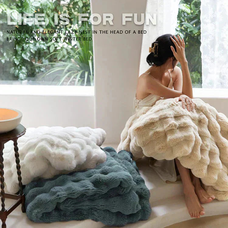 SNSで話題【シングル×ライトブラウン】毛布 ブランケット もこもこ毛布 ふわふわ あったか 厚手 おしゃれ