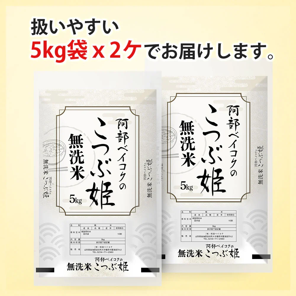 無洗米 10kg (5kg×2袋) こつぶ姫 国内産 送料無料 無洗米10キロ こめ コメ お米 精米 お米10kg お米10キロ