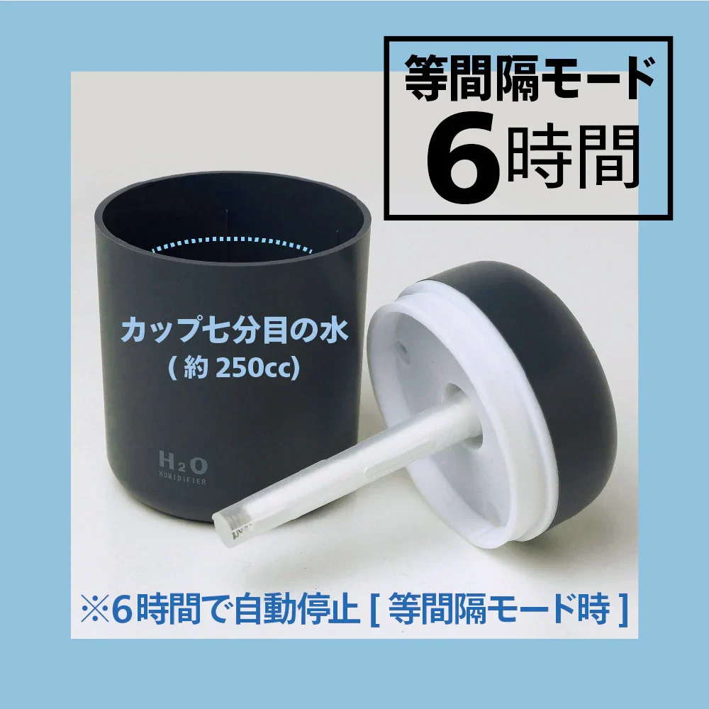 加湿器 卓上 静音 USB給電式 ｜ 除菌 アロマ 7色 LEDランプ 大容量 250ml 持ち運び便利 空焚き防止 ※こちらはホワイトです