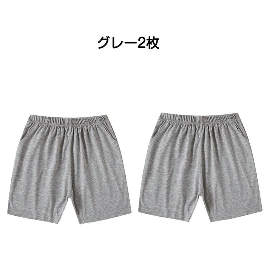 ハーフパンツ 2枚セット 120cm（グレー2枚）子供 キッズ 大人 100 110 120 130 140 150 160 170 体操服 学生 運動会 男子 女子 幼稚園 グレー 黒 半ズボン 短パン 無地 綿 速乾