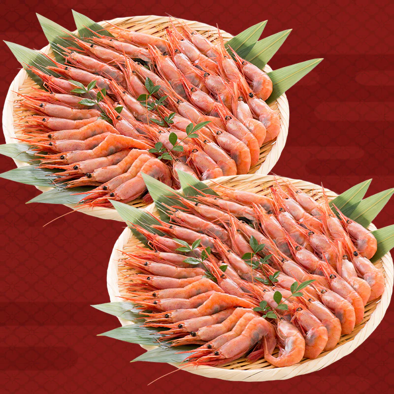 越前産 甘えび 子持ち 大サイズ 1kg（500g×2箱）80～90尾入り 刺身用 甘エビ［送料無料］産地直送 海鮮 エビ セット 海老 大 美味しい 大きい えび 冷凍えび 冷凍エビ 贈り物 贈答 母の日 プレゼント ギフト  母の日思いの 健康 実用的 父の日 子供 孫