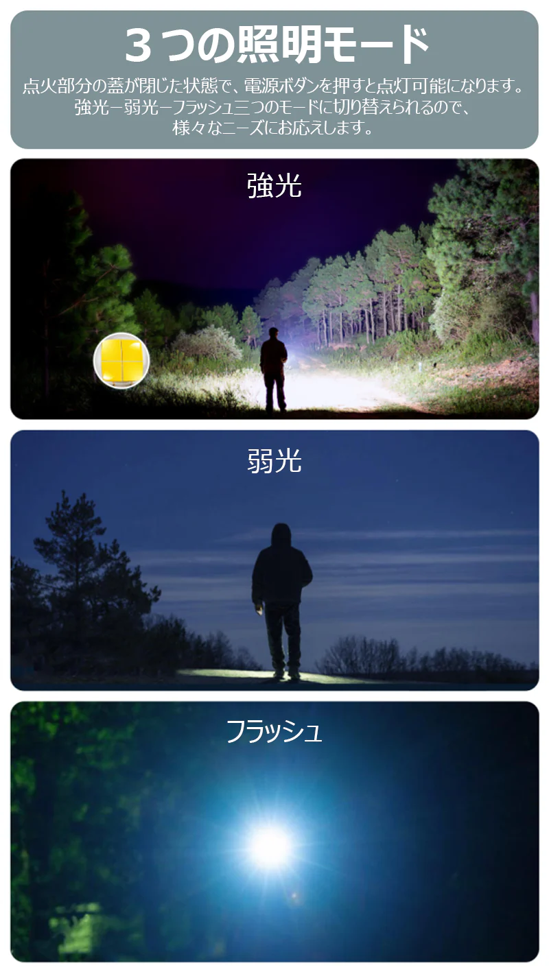 【懐中電灯＆ストラップ付き】電子ライター 無炎 LEDライト 電量表示 ノズル調整可能 TypeC充電 防風 耐風 火起こし 花火 防災グッズ 非常用 キャンプ s126B(レッド)