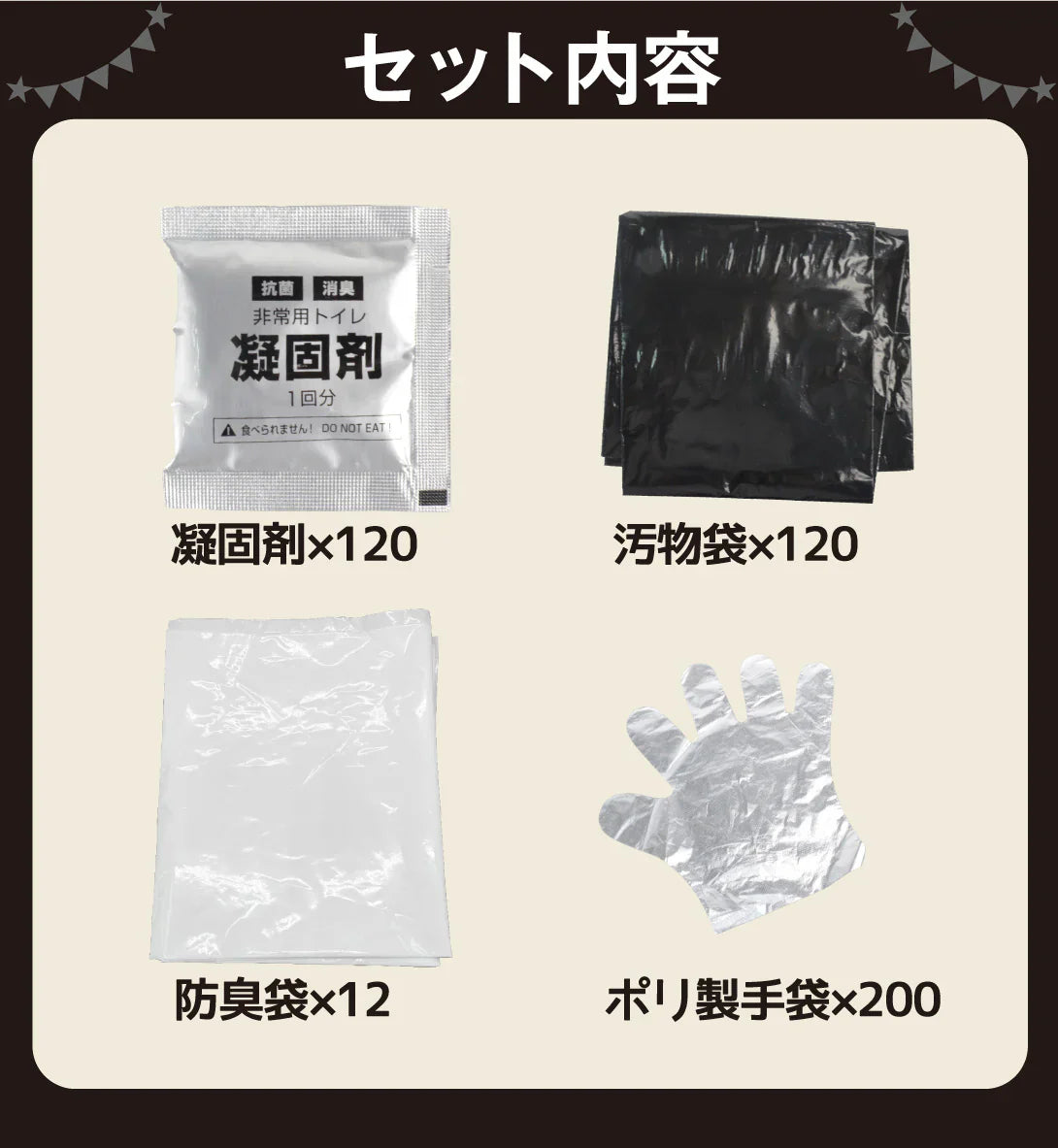 非常用トイレセット120回分 1組　（発送予定：9月中旬より）