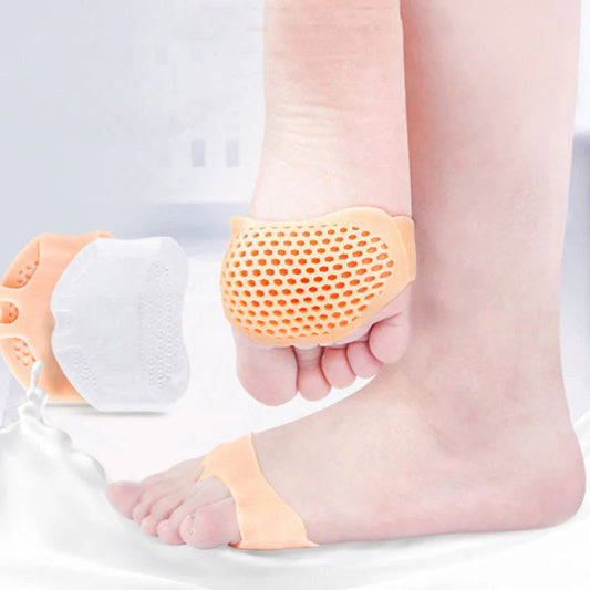 (ベージュ)足裏保護パッド シリコン つま先カバー 外反母趾サポーター 足指保護 足裏痛み緩和 ジェルクッション タコ マメ