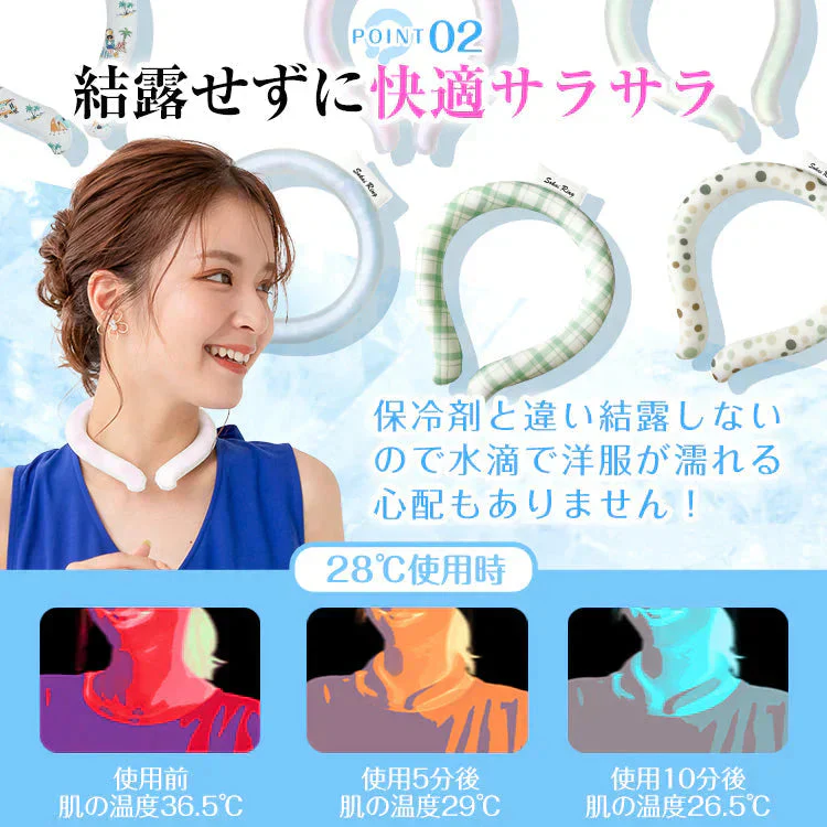 【Lサイズ グリーン 2個セット】［ネックリングセール］爽快リングW 2層構造 28℃ 凍結 クール 長持ち 熱中症対策