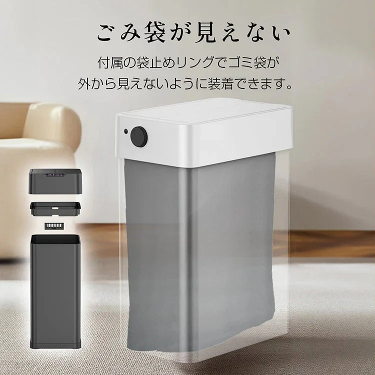 【ブラック】ゴミ箱 自動開閉 ごみ箱 大型 50L 両開き 大容量 非接触センサー ふた付き