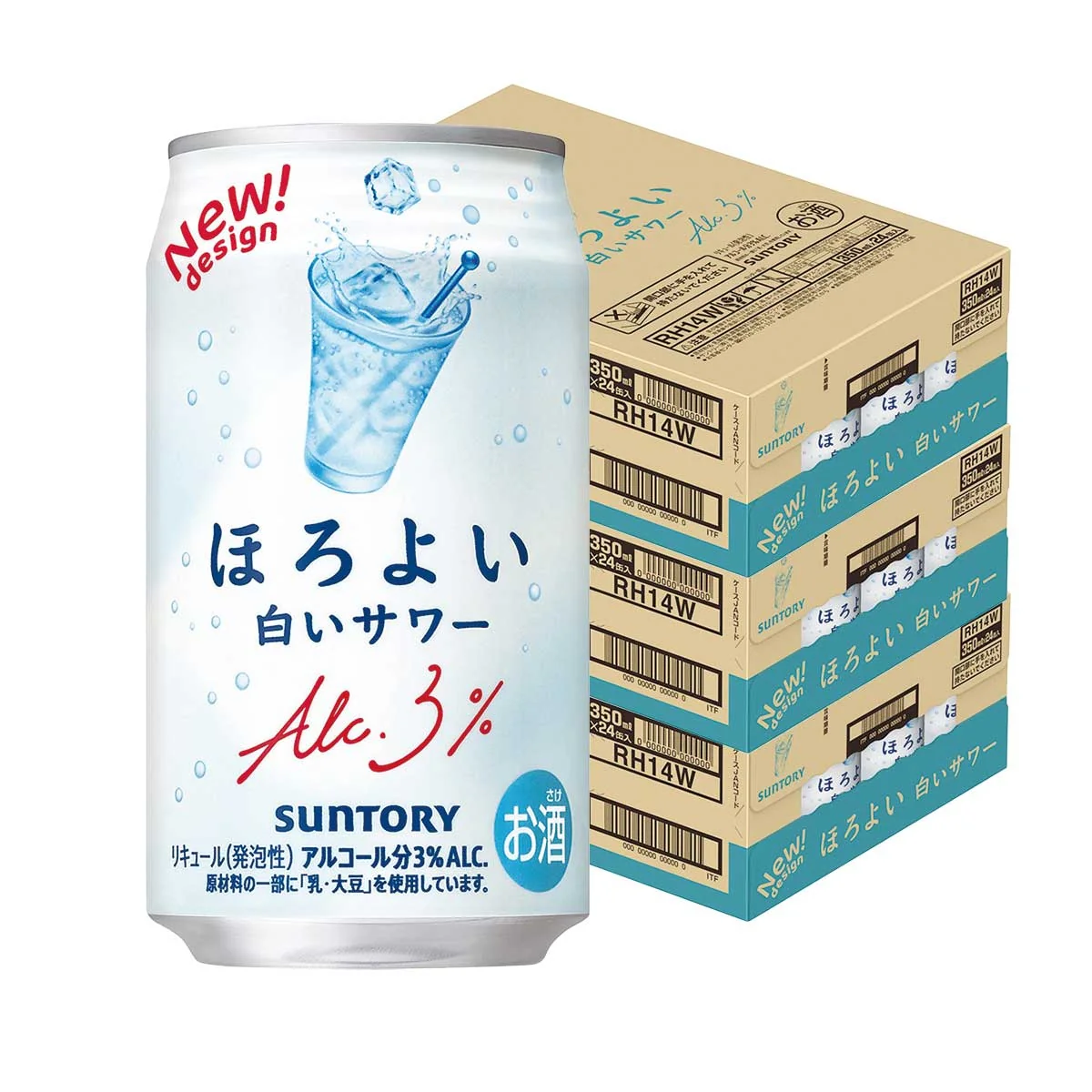 【送料無料】サントリー ほろよい 白いサワー 350ml×3ケース/72本
