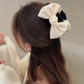 (ホワイト)ヘアアクセサリー リポン ヘア爪 クランプ かわいい オシャレ 髪飾り
