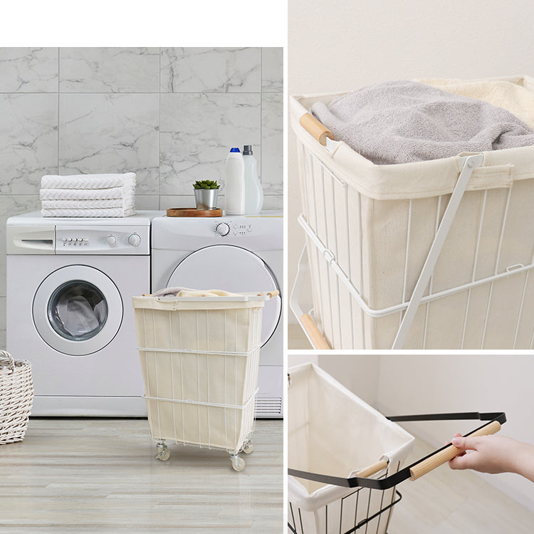 【ブラック】ランドリーバスケット キャスター付き 61L 大容量 ランドリーワゴン 洗濯カゴ 脱衣かご 洗濯かご ワイヤーバスケット 洗濯物 ランドリー 洗濯物入れ かご 脱衣所 洗面所 角型 収納 ランドリー収納 ボックス シンプル おしゃれ 新生活