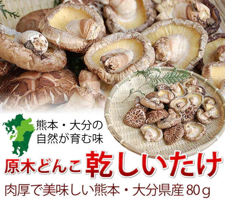 原木どんこ しいたけ 送料無料 80g 熊本 大分県産 お試し 干し椎茸 乾しいたけ 椎茸
