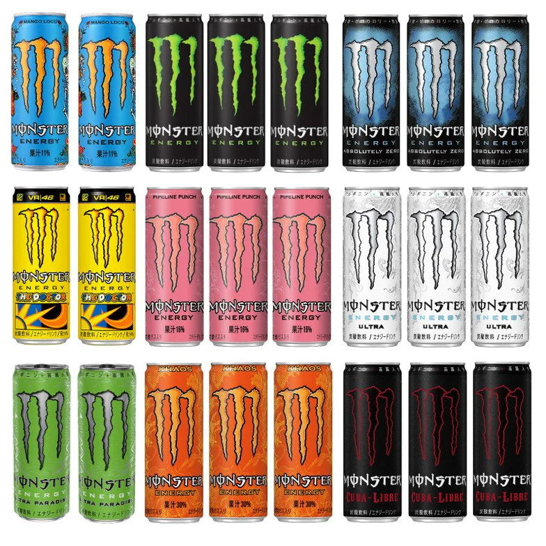 モンスターエナジー 9種すべてが入ったアソート24本　355ml×24本