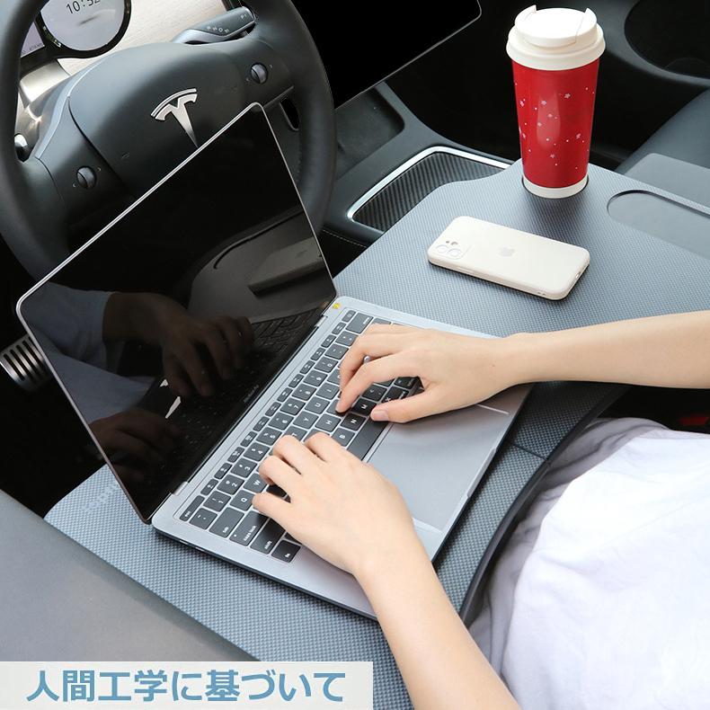 TESLA 車用テーブル ハンドル用 車載 ハンドルデスク 簡易テーブル 取付簡単 車内仕事 車内食事 車内休憩 簡単収納 パソコンスタンド