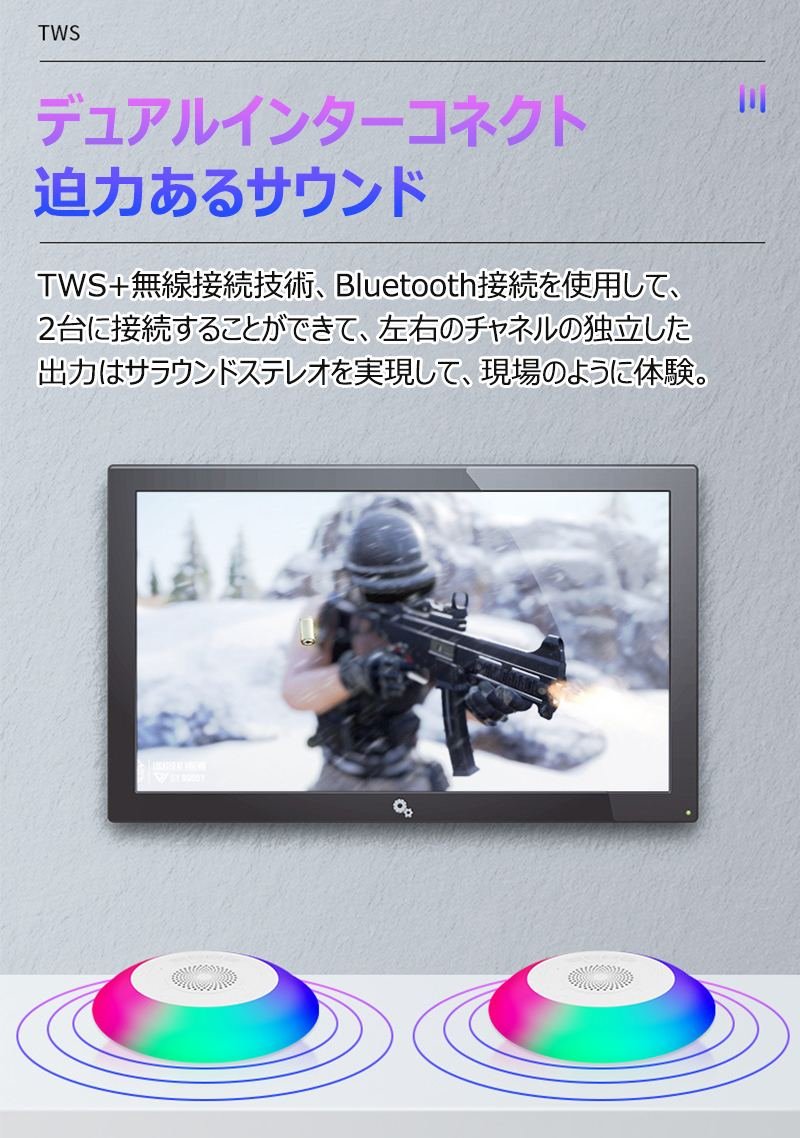 【水に浮かぶ＆壁に掛ける】泳げるスピーカー BLUETOOTHスピーカー ワイヤレス 360度サラウンド IPX7防水 CD音質 ハンズフリー 朗読用 デュアルインターコネクト w671