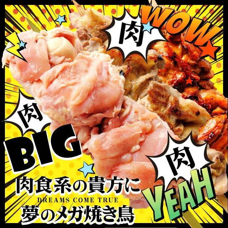 でかい焼き鳥もも串(鳥もも串/もも身)  約450g