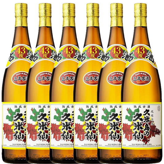 泡盛 久米島の久米仙 でいご 43度 1800ml 1.8L×6本/1ケース