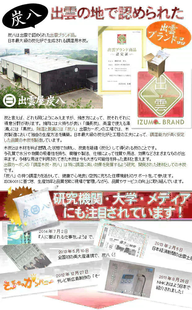 【即出荷】調湿木炭 炭八 スマート小袋 2個入