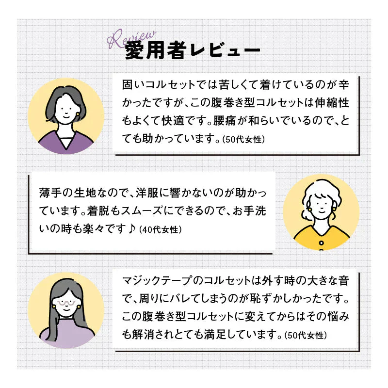 【腹巻型コルセット・Mサイズ】腰痛対策 即スッキリ 姿勢補正 腰ラク直立キープ 生地 背筋サポート 脱ぎ履き簡単 トイレもラクラク 目立たない おしゃれ 美矯正サポーター 骨盤 腰 ダイエット 体幹 姿勢 シェイプアップ ヒップアップ 代謝アップ ウエスト くびれ 下半身 下腹背筋 引き締める 背筋  肩甲骨 姿勢 猫背 S字ライン 日常的に腰が辛い、長時間のデスクワークや 家事により腰が辛いコルセットだと固くて動きにくいから苦手、コルセットを取り外す時